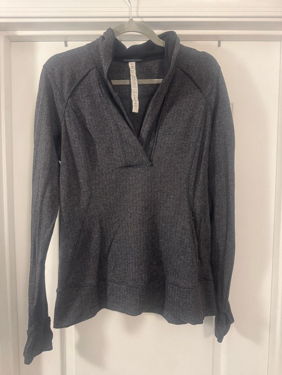 lululemon athletica Tops - Lululemon Think Fast Herringbone Zip Pullover